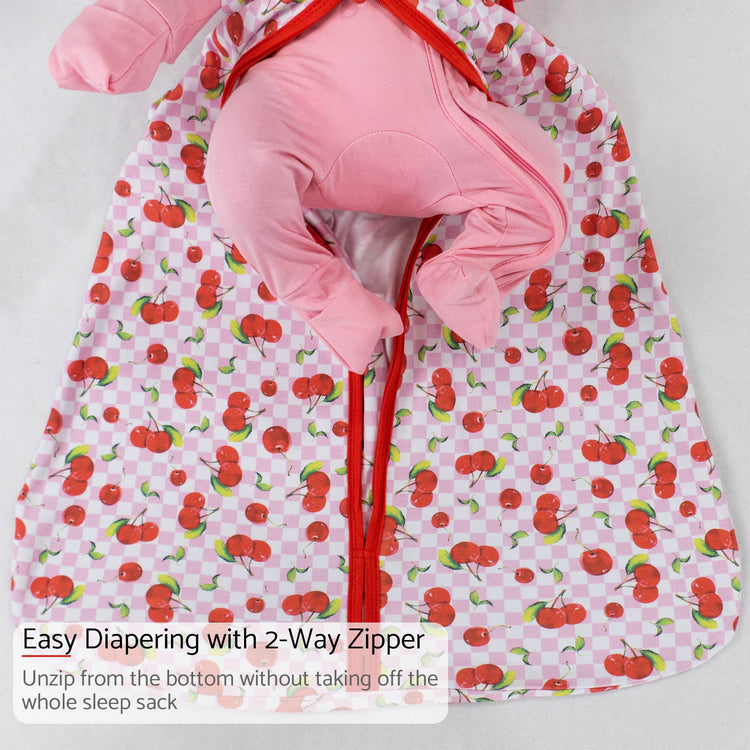 Cherry on Top Baby Sleep Sack, 100% Organic Cotton: 6-12M