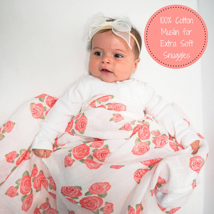 Blooming Elegance Baby Muslin Swaddle Blanket