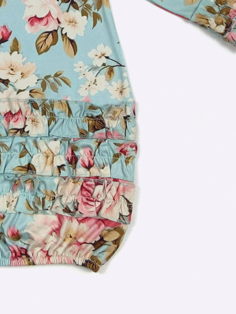 Rosy Aqua Baby Gown