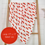 Truckin' On Baby Muslin Swaddle Blanket