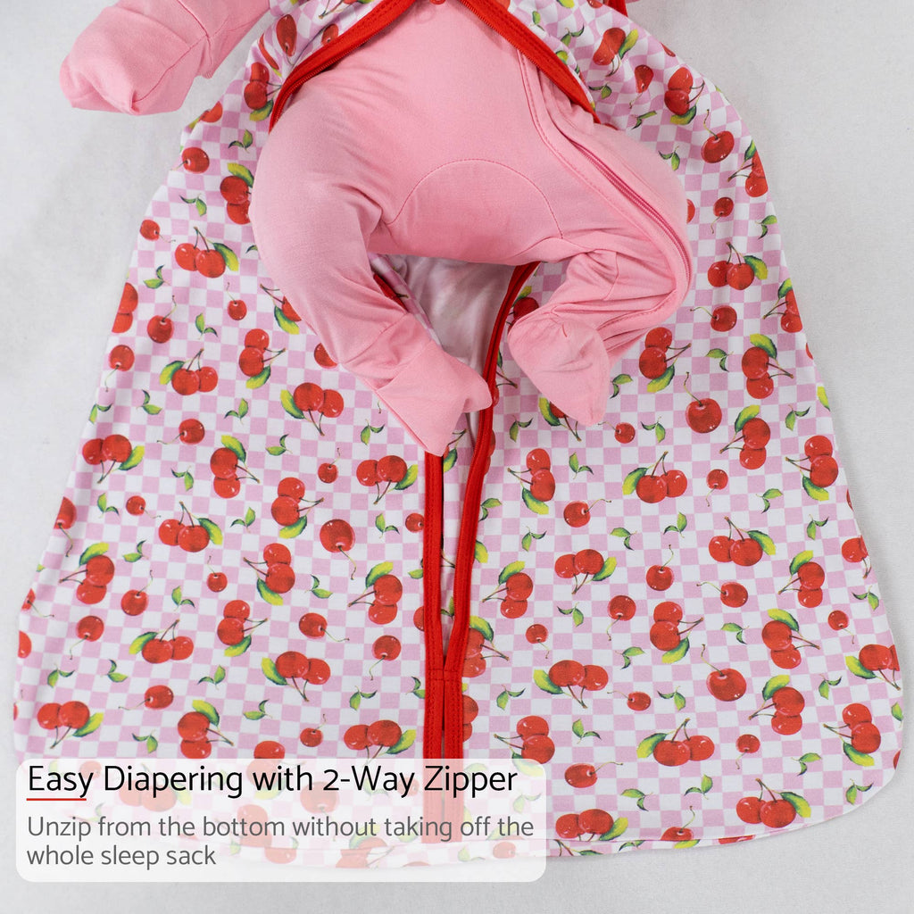 Cherry on Top Baby Sleep Sack, 100% Organic Cotton: 6-12M