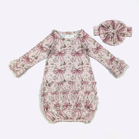 Plaid Coquette Baby Gown