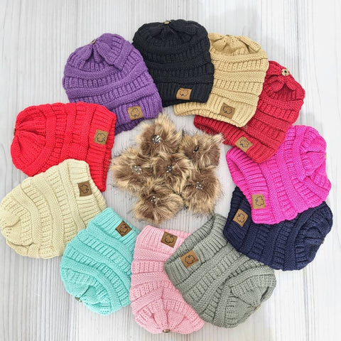 Pom Pom Beanie Hats
