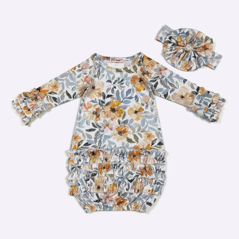Canary Blooms Baby Gown