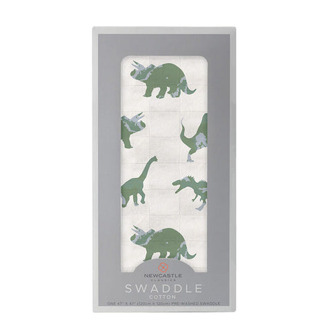 Granite Green Dinosaurs Cotton Swaddle