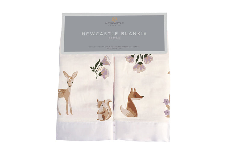 Sierra Fox and Deer Cotton Muslin Blankie 2 Pack