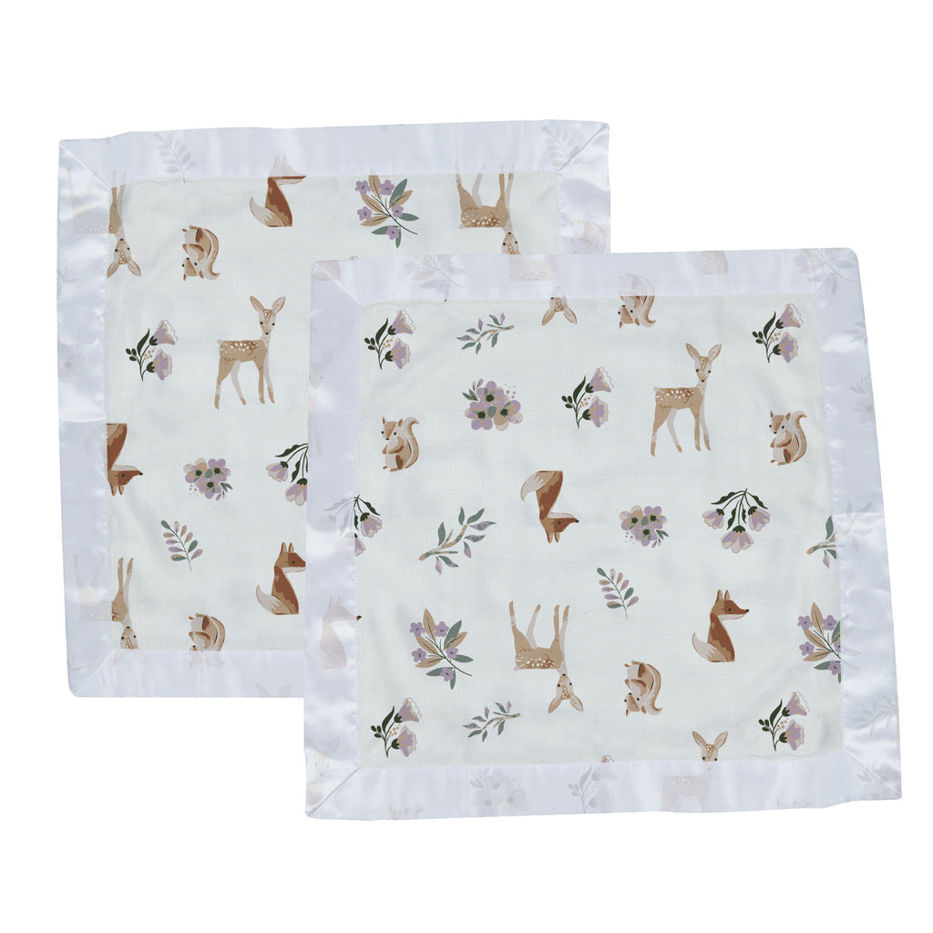 Sierra Fox and Deer Cotton Muslin Blankie 2 Pack