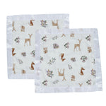 Sierra Fox and Deer Cotton Muslin Blankie 2 Pack