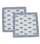 Indigo Monster Trucks Cotton Blankie 2 Pack